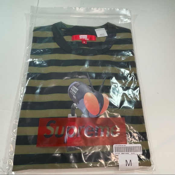 Supreme x Junya Watanabe CDG Ringed Striped Bug Mens Medium Size T-Shirt - Picture 6 of 7